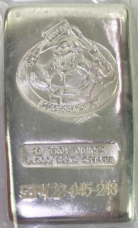 Silverback Precious Metals Gorilla 10 oz .999 Fine Silver Bar: Silverback Precious Metals Gorilla 10 oz .999 Fine Silver Bar