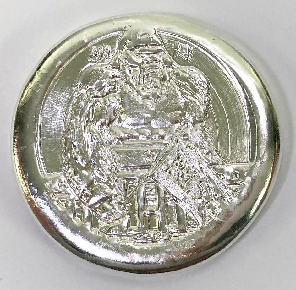 Silverback Precious Metals Gorilla 10 oz .999 Fine Silver Round/Bar "RISE": RISE