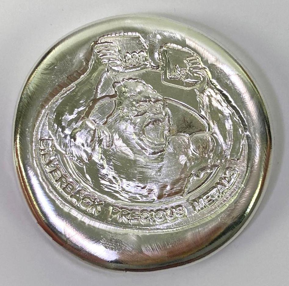 Silverback Precious Metals Gorilla 10 oz .999 Fine Silver Round/Bar "SBPM": SBPM