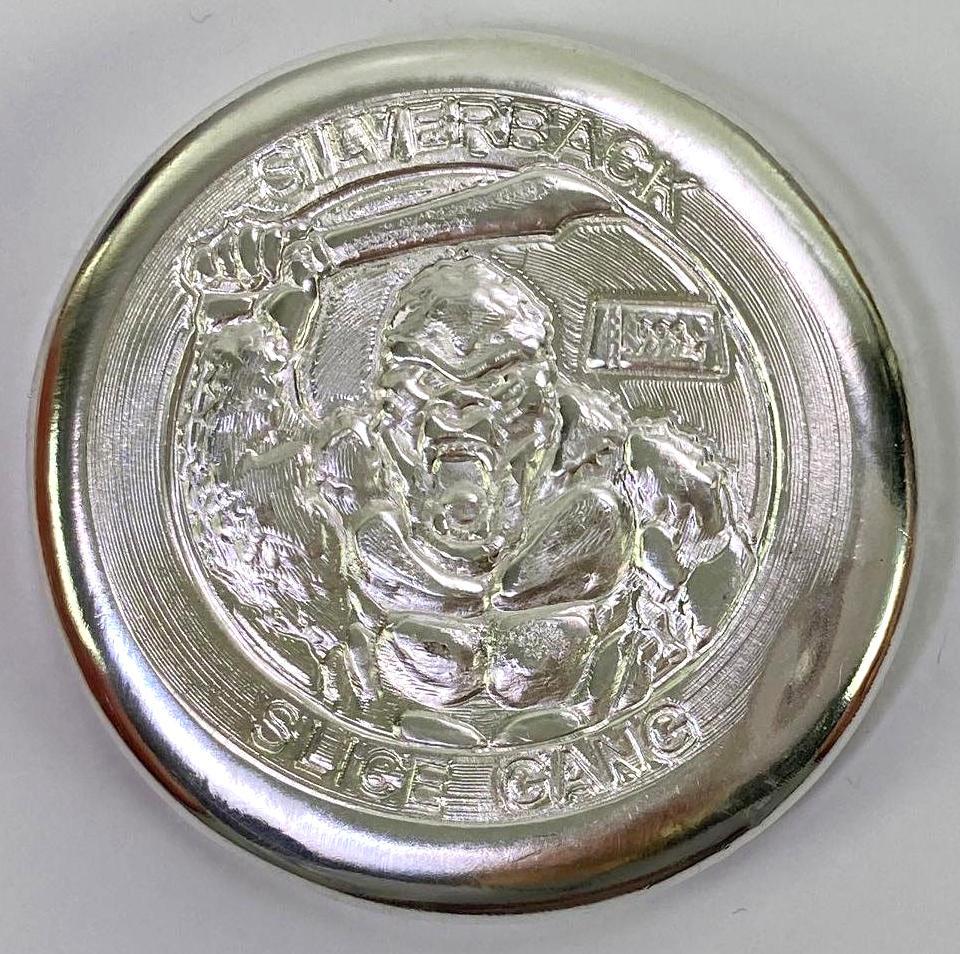 Silverback Precious Metals Gorilla 10 oz .999 Fine Silver Round/Bar "Slice Gang": Slice Gang