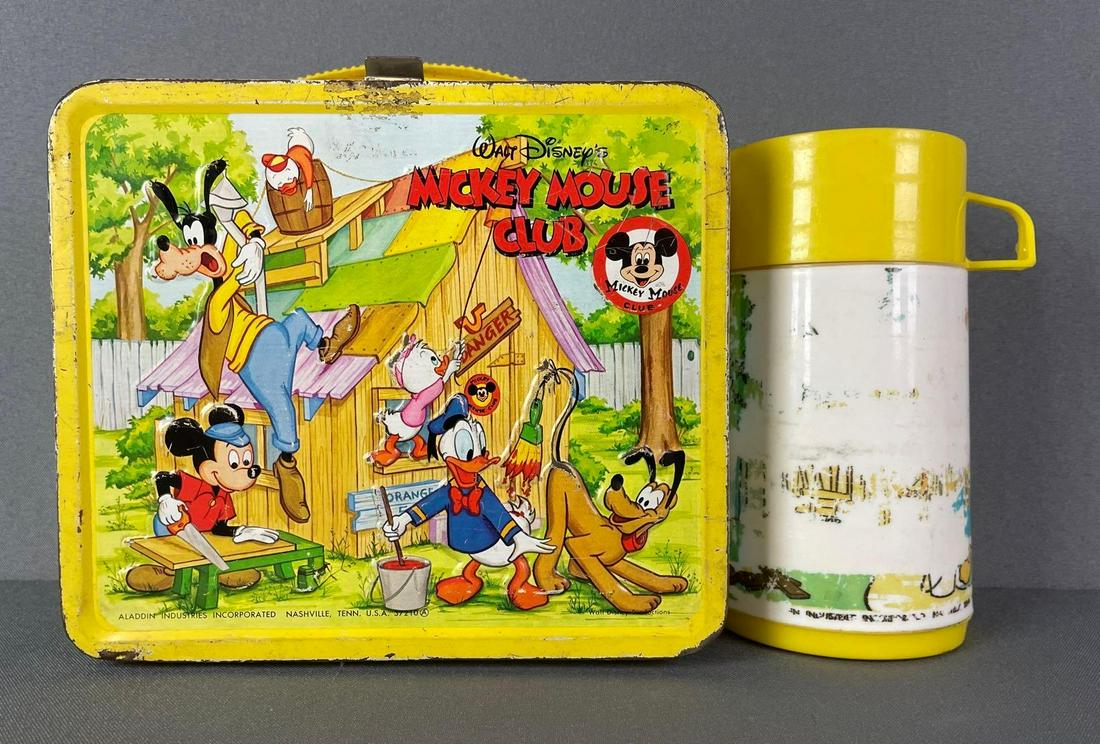 Vintage Aladdin Disney Mouse Club Tin Lunchbox with Thermos (1 of 8)
