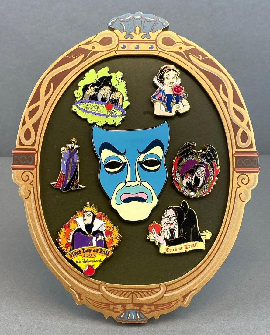 Disney Snow White and the Seven Dwarfs Evil Mirror Pin Set: 9 x 6 1/2 inches
