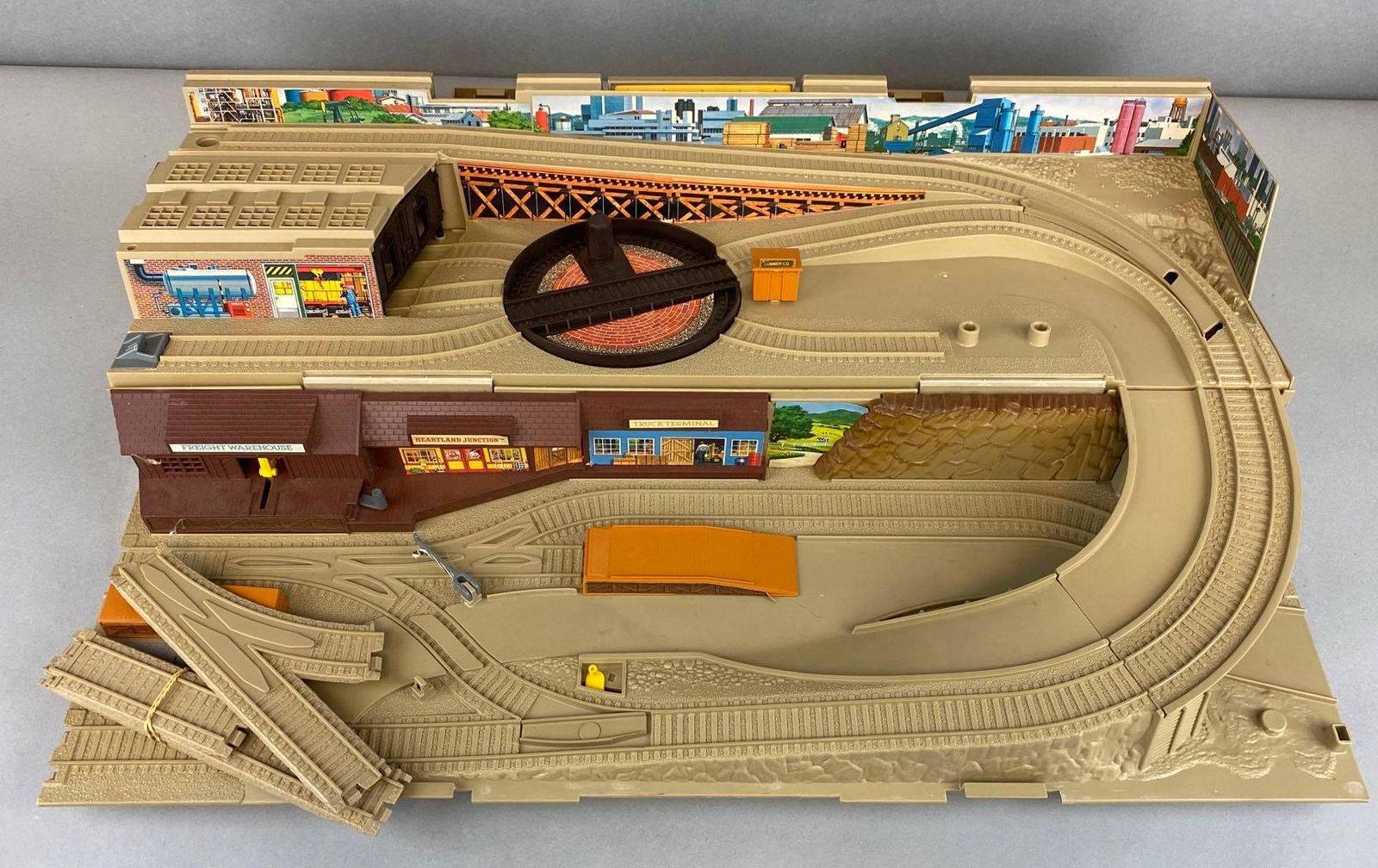 Group of 4 Hot Wheels Sto and Go Playsets: Largest measures 25 x 18 inches