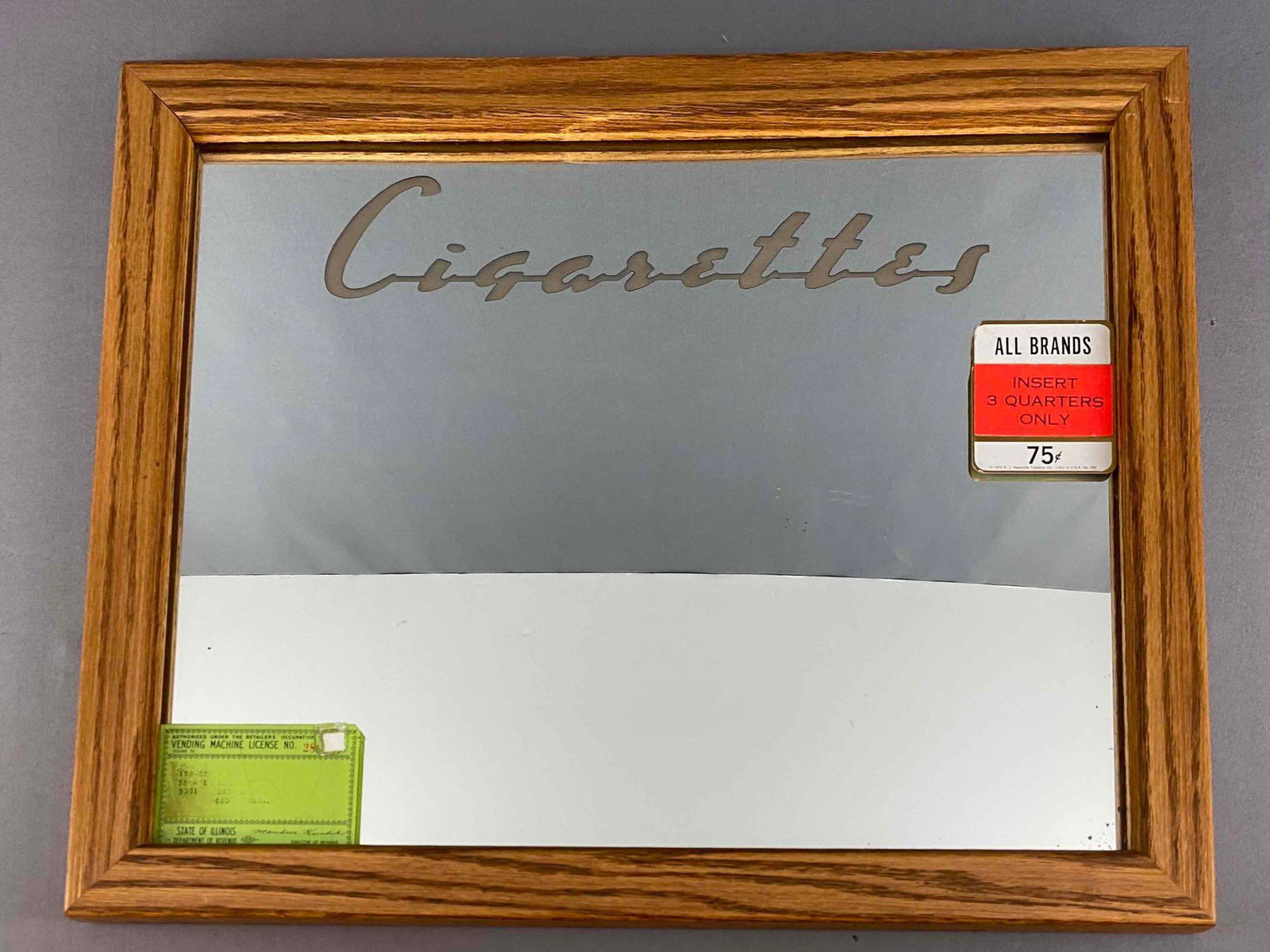 Vintage Cigarettes Vending Machine Advertising Mirror (1 of 2)