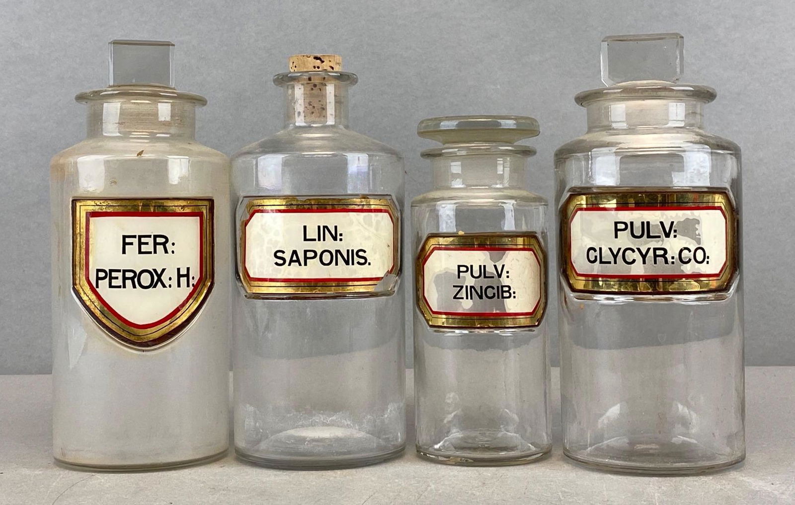 Group of 4 Glass Apothecary Bottles (1 of 3)