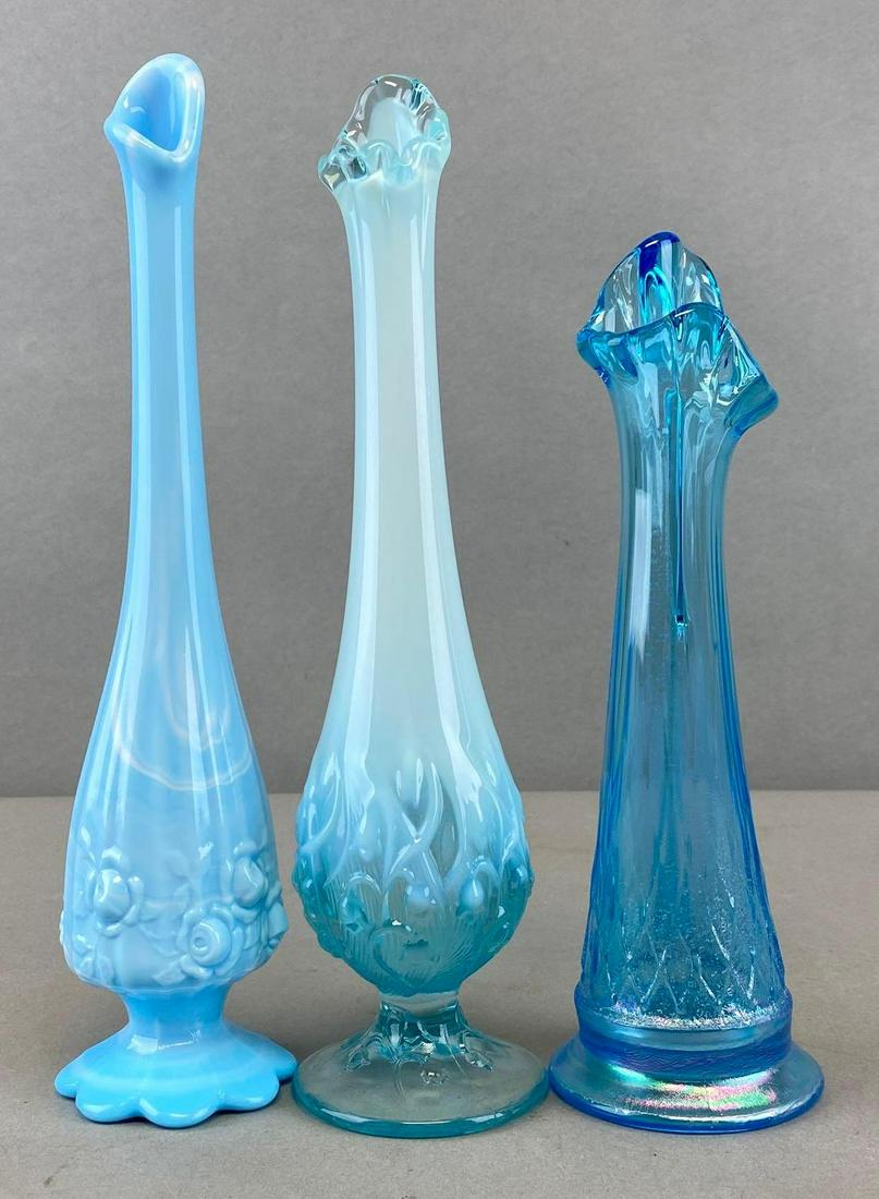 Group of 3 Fenton Blue Glass Vases (1 of 5)