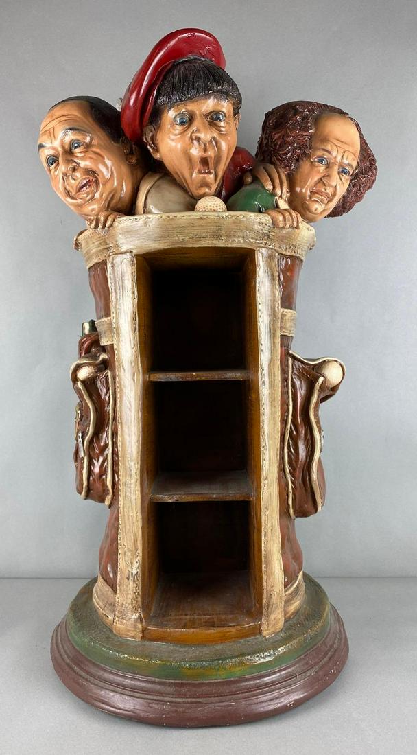 The Three Stooges Golf Bag Shelf: some cracking in the base, measures 30 1/4 X 16 inches