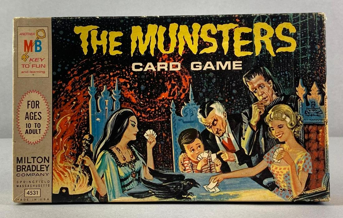 Vintage The Munsters Card Game: 1964, MB. Packaging measures 6 x 10 x 1 1/2 inches. Set appears complete.