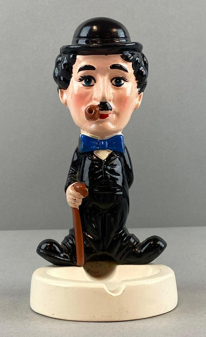 Charlie Chaplin Lego Ashtray: Made in Japan, ceramic. 7 1/2 x 3 1/2 inches