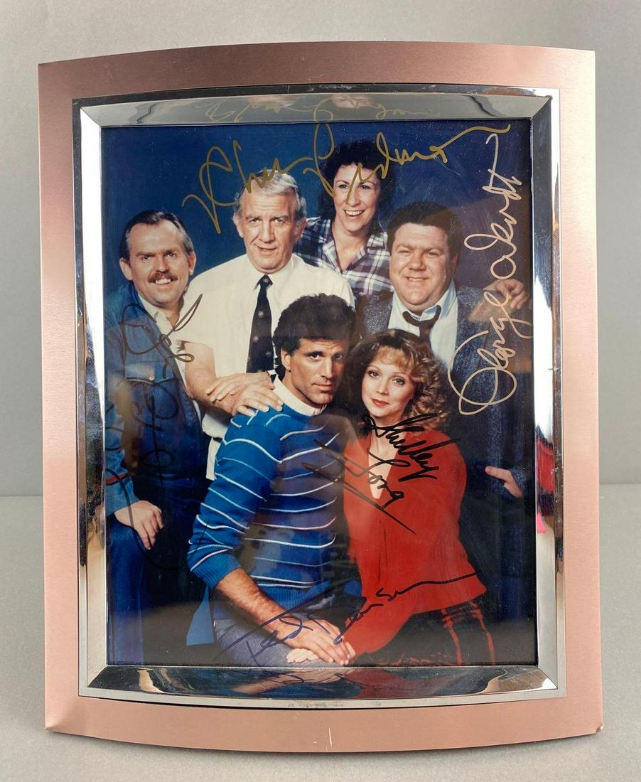 Cheers Cast Signed Photograph: Includes signatures from Shelley Long, Ted Danson, George Wendt, and more. 11 1/2 x 9 1/2 inches. No COA, Unknown Authenticity, Buying As Is