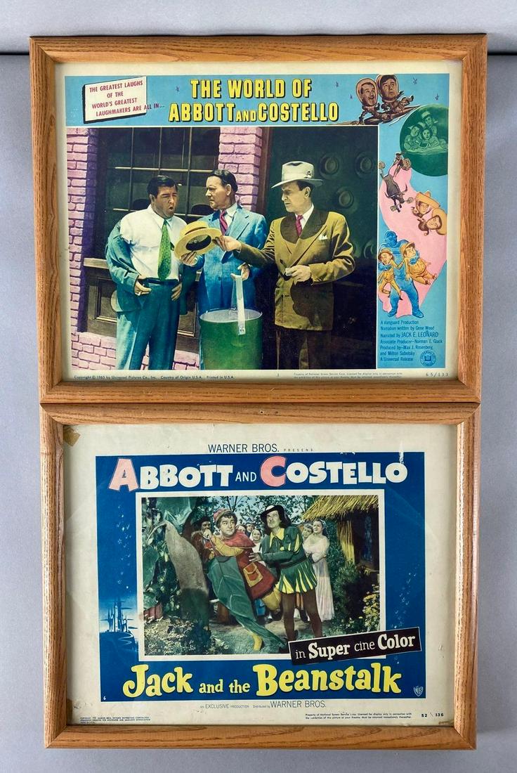Group of 2 Framed Abbott and Costello Lobby Cards: Limited Edition, Includes The World of Abbott and Costello No. 65/133, and Jack and the Beanstalk No. 52/136, 1952-65, Frames measure 12 1/4 x 15 1/4, Posters measure 11 x 14in.