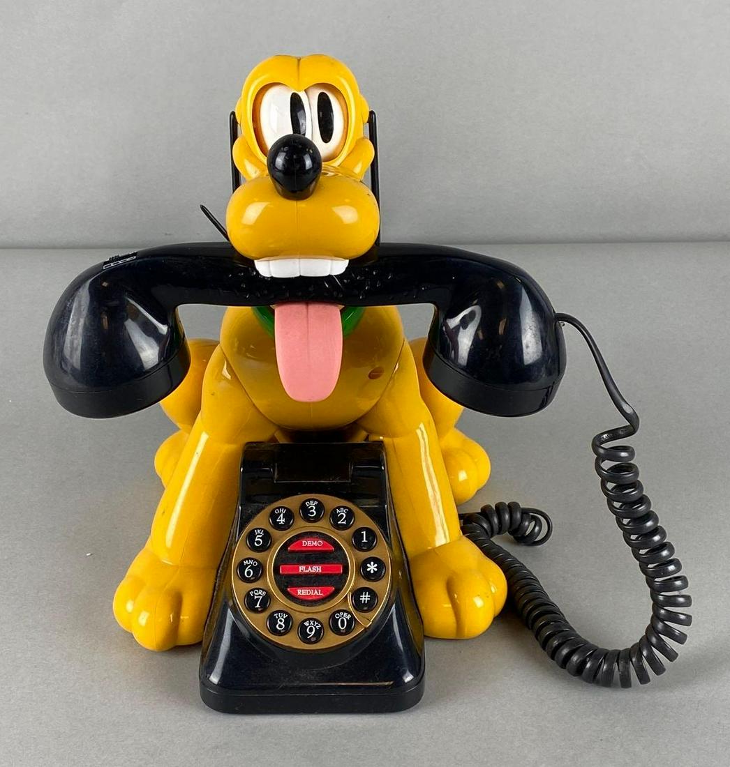 Telemania Disney Pluto Motion Telephone: Untested, Measures 10 1/2 x 8 x 9in.