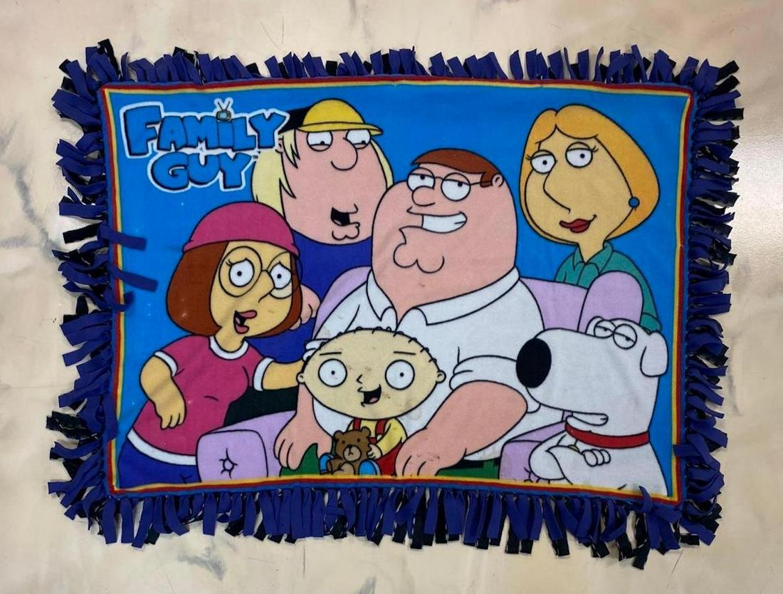 Family Guy Blanket: Needs washed. 49 1/2 x 36 inches