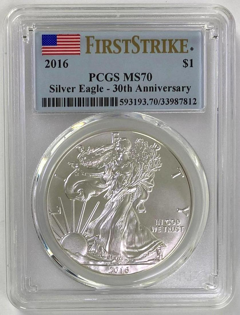 First Strike 2016 American Silver Eagle 30th Anniversary (PCGS) MS70 (1 of 2)