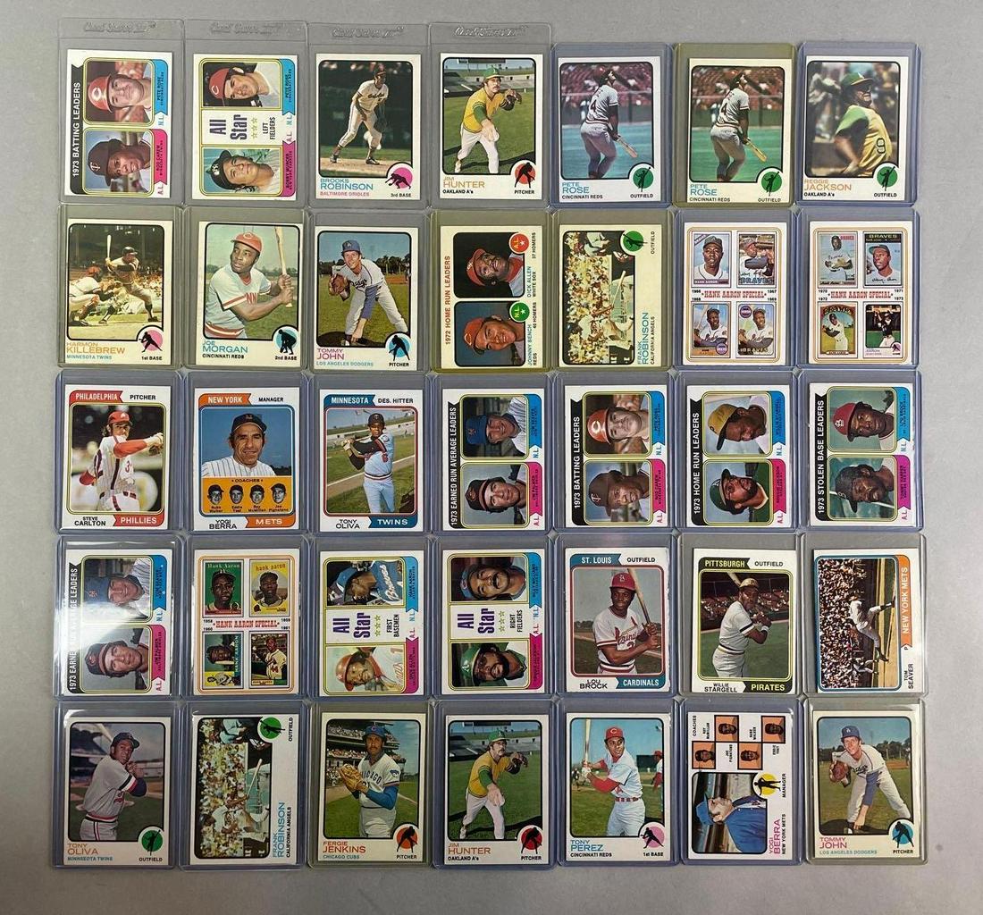 Group of 35 - 1973 - 74 Topps Baseball HOFs (1 of 6)