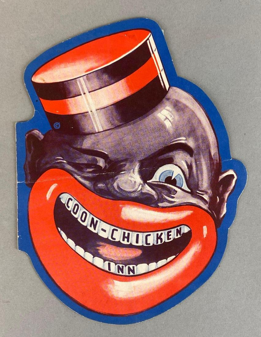 Black Americana Coon-Chicken Inn Restaurant Menu: Coast-to-Coast, Northwest Division, Measures 8 1/2 x 6 3/4in.