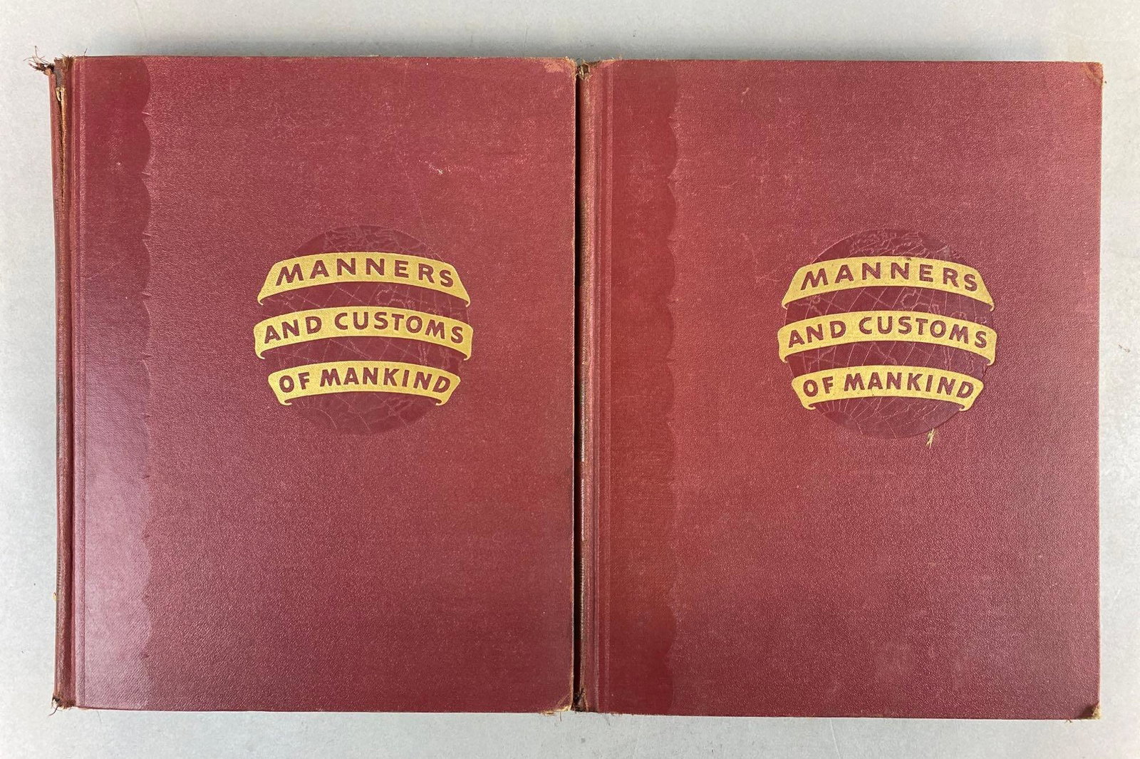 Group of 2 Manners and Customs of Mankind Vol. 1 and 2: Edited by JA Hammerton. 11 x 9 x 1 1/2 inches