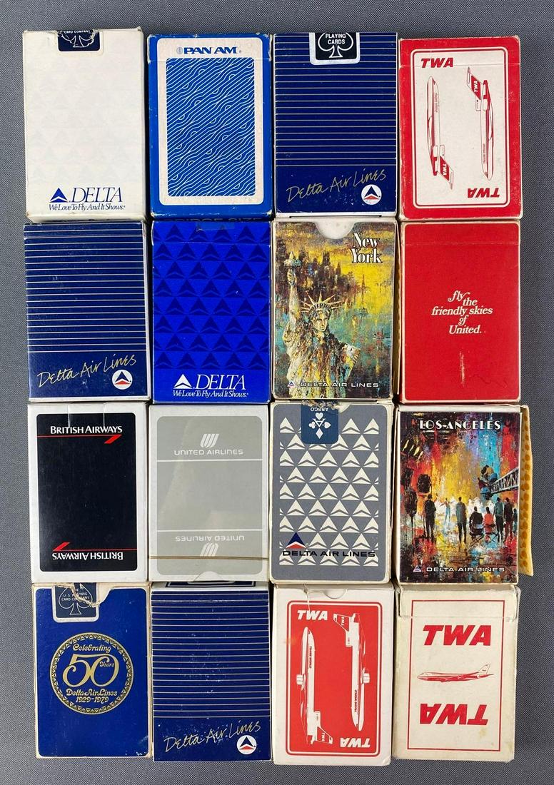 Group of 16 Assorted Airline Card Decks (1 of 3)