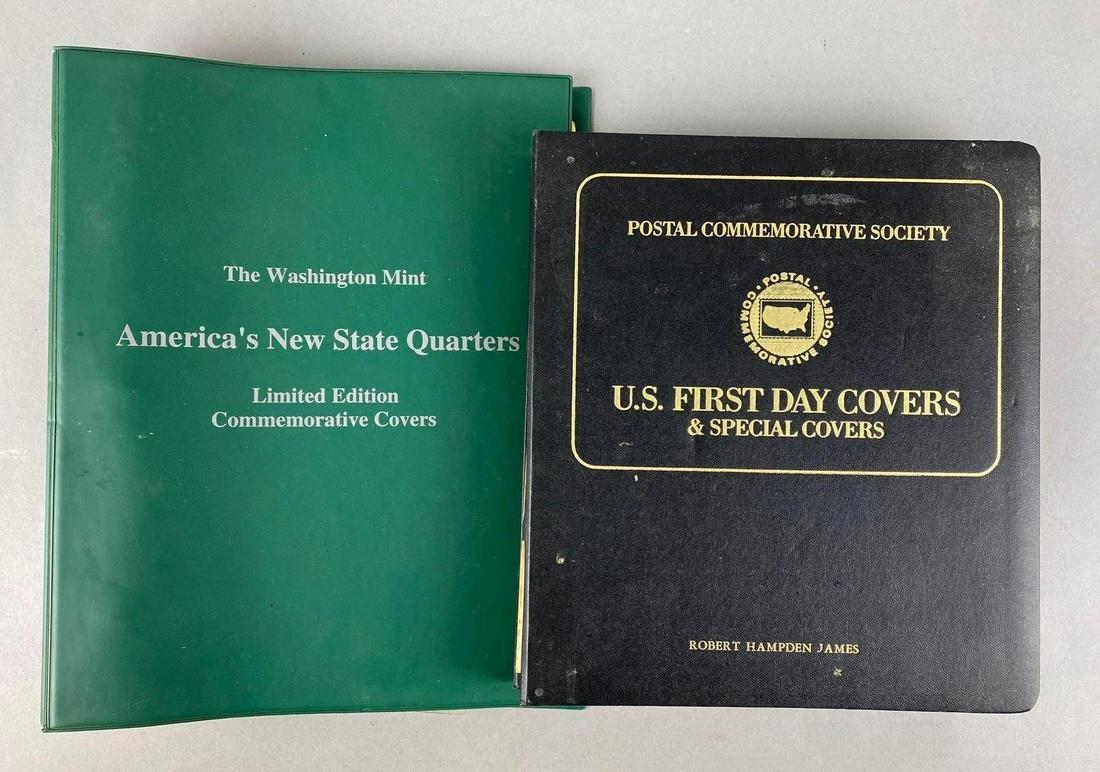 Group of 2 Binders of Commemorative State Quarters and First Day Covers (1 of 11)