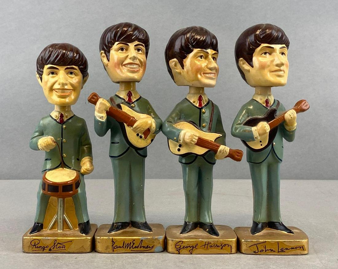 RARE Vintage Group of 4 The Beatles Bobble Heads (1 of 3)