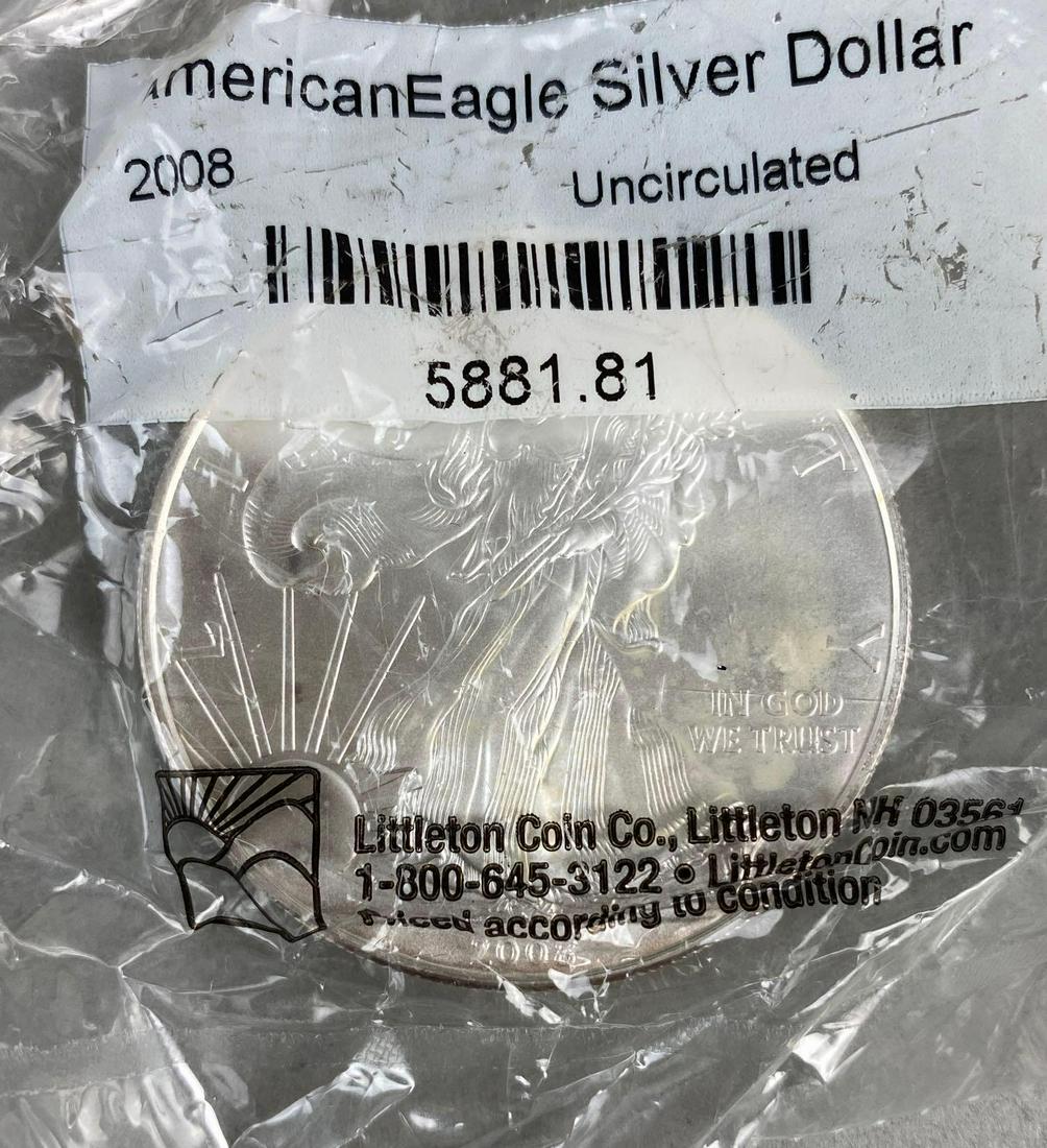 Uncirculated 2008 American Silver Eagle 1oz. Fine Silver (1 of 2)