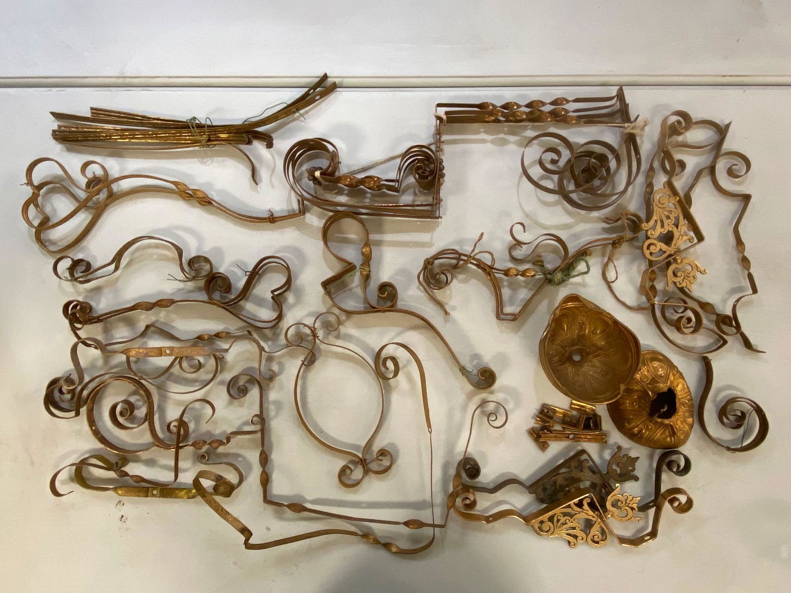 Group of Assorted Brass Chandelier Pieces and Parts (1 of 5)