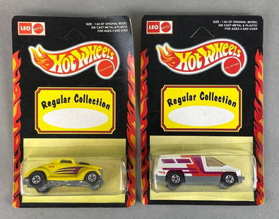 Group of 2 Hot Wheels Regular Collection Die-Cast Vehicles: Leo Mattel. Includes Neet Streeter, and Inside Story. In original packaging. Packaging measures 6 1/2 x 4 x 1 1/2in.