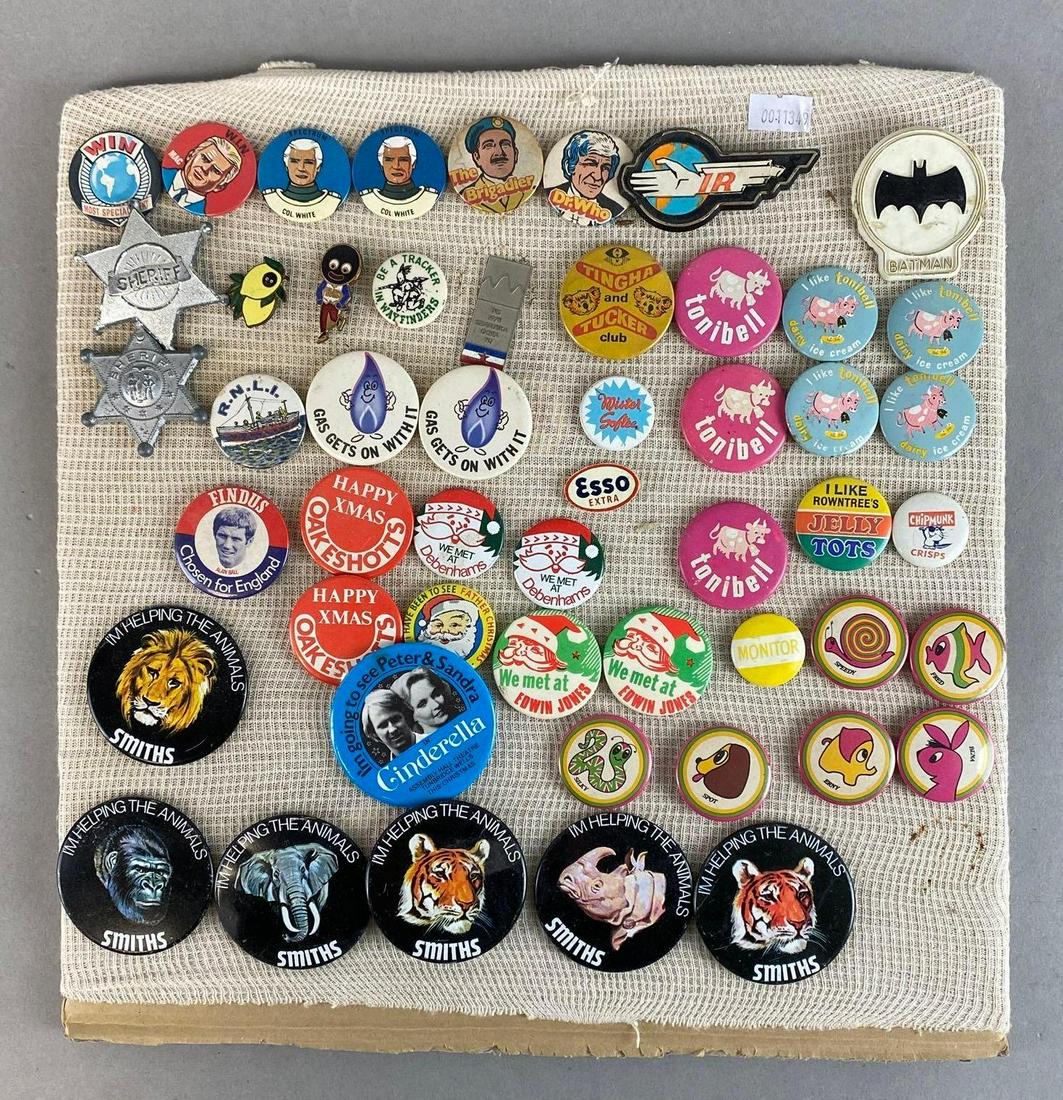 Group of 50+ Assorted Pin-Back Buttons (1 of 3)
