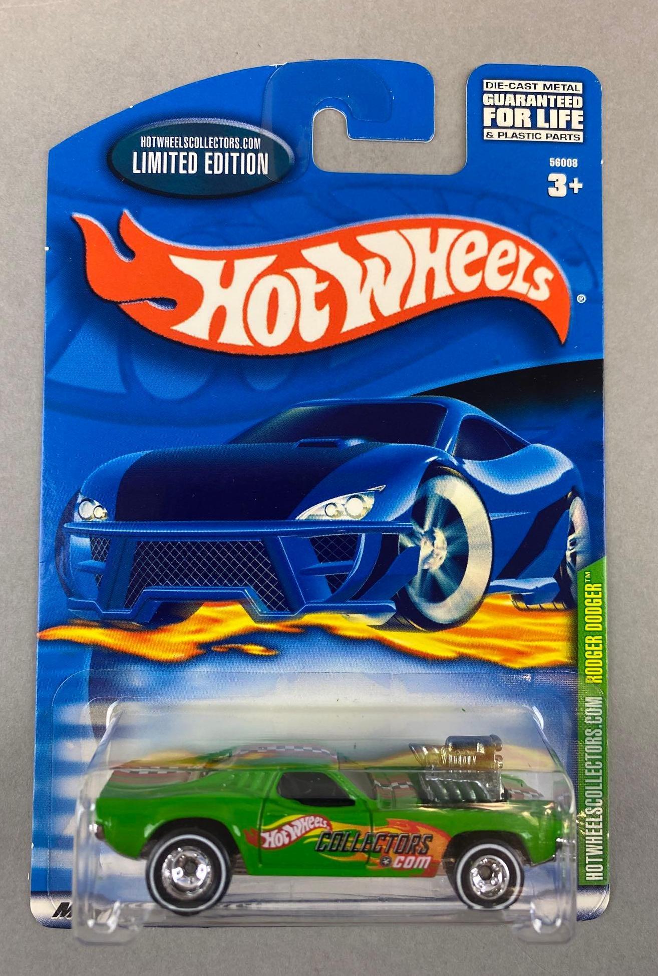 Hot Wheels Mattel Wheels Rodger Dodger: Mattel, 2001. Limited edition, hotwheelscollectors.com. With COA, 1/1500. New in original packaging. Die-cast.