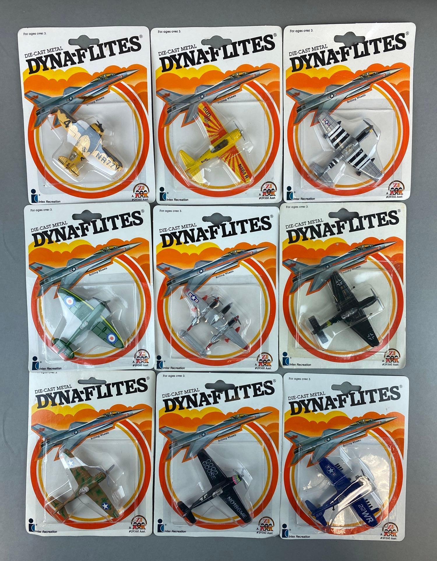 Group of 9 Intex Dyna-Flites: ZEE. die-cast vehicles.