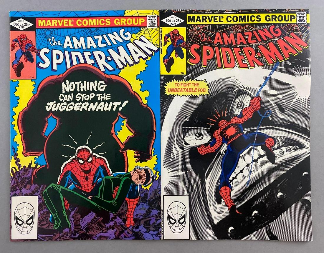 Group of 2 Marvel Comics The Amazing Spider-Man: No. 229 and No. 230. June-July 1982, Bronze Age. $.60, bagged