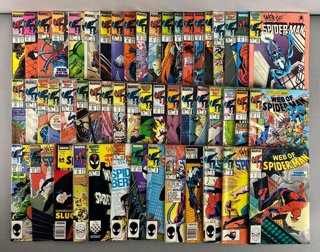 Group of 40+ Marvel Web of Spider-Man Comic Books: Includes some annuals and duplicates, Bronze-Modern Age, $.60-$1.25.