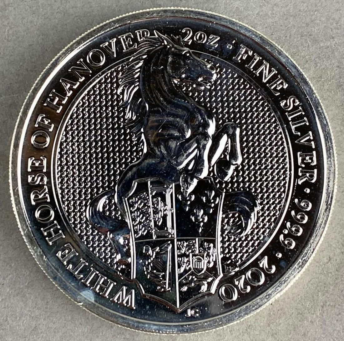 2020 Queen Beasts White Horse of Hanover 2oz .999 Fine Silver Round (1 of 2)