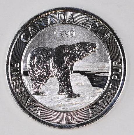 2018 $2 Canada Polar Bear 1/2oz. .9999 Fine Silver: One Half Ounce .9999 Fine Silver.