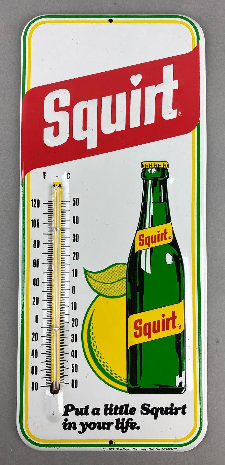 Vintage Squirt Metal Advertising Thermometer (1 of 4)