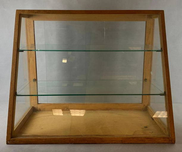 Vintage Wood And Glass Countertop Display Case