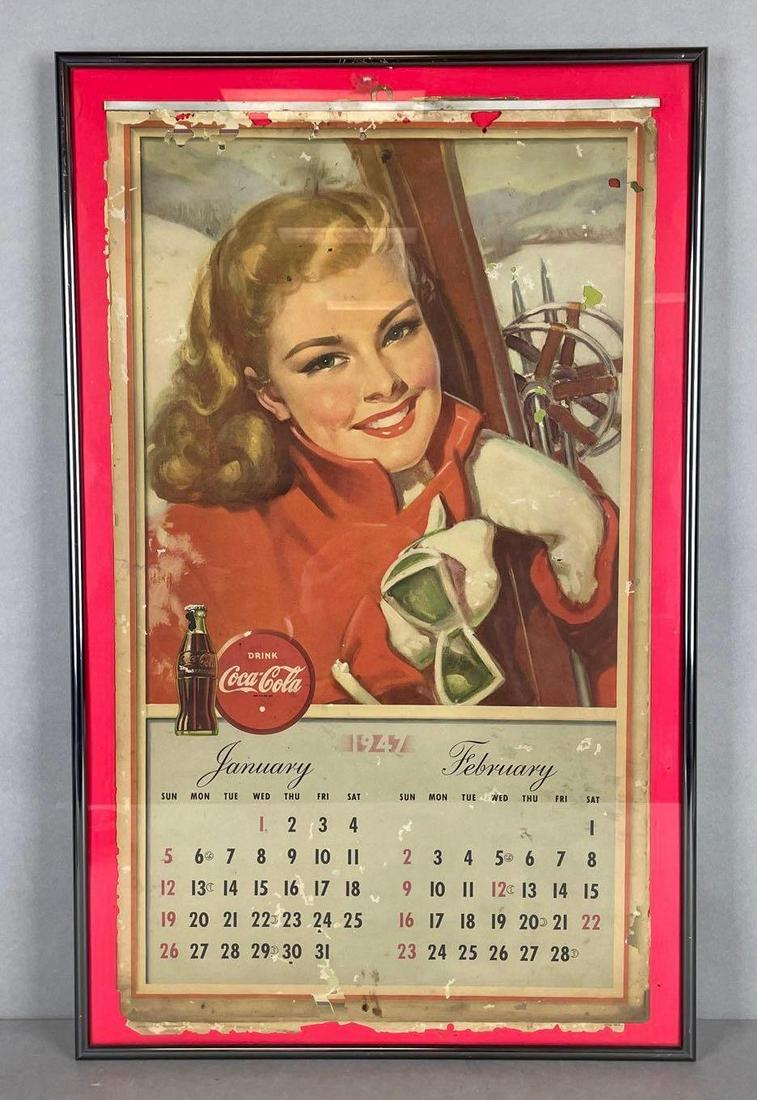 1947 Coca-Cola Advertising Framed Calendar (1 of 2)