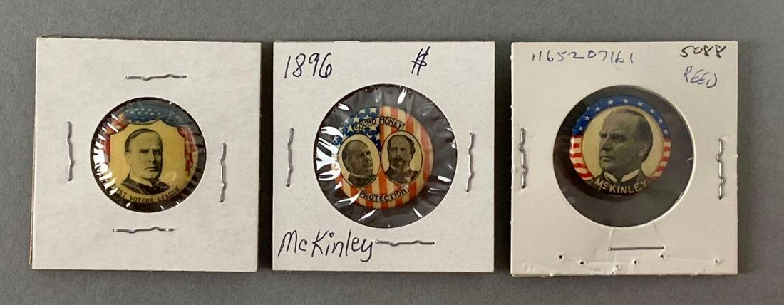 Group of 3 Assorted William McKinley Presidential Campaign Buttons (1 of 2)