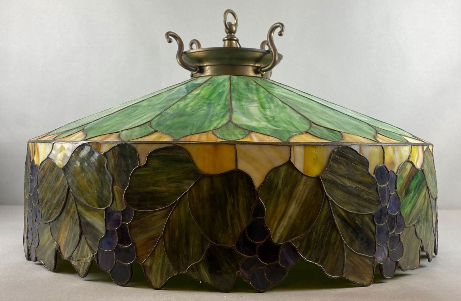 Vintage Slag Glass Hanging Lamp (1 of 6)