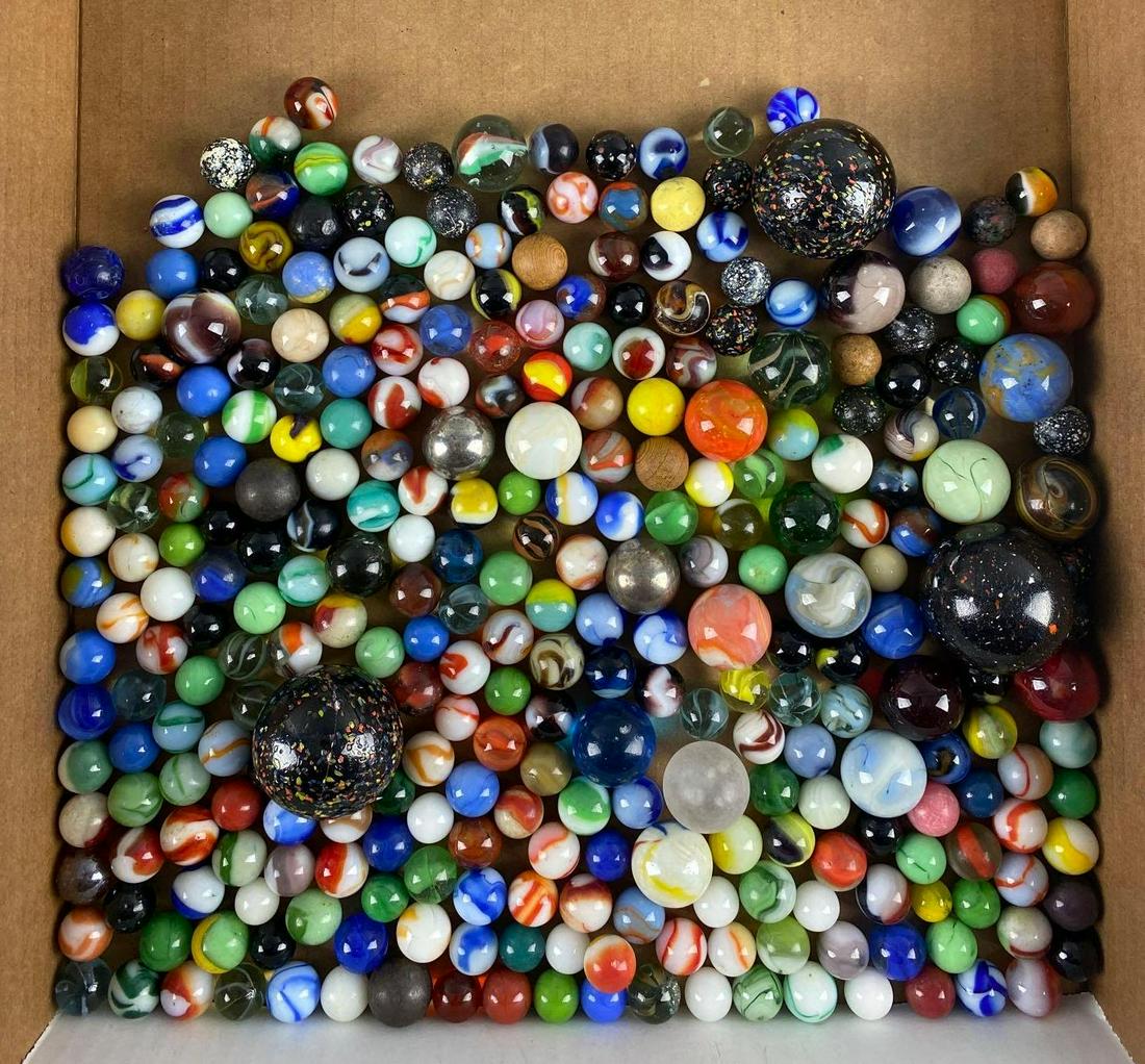 Group of 100+ Marbles: largest measures 1.670 inches