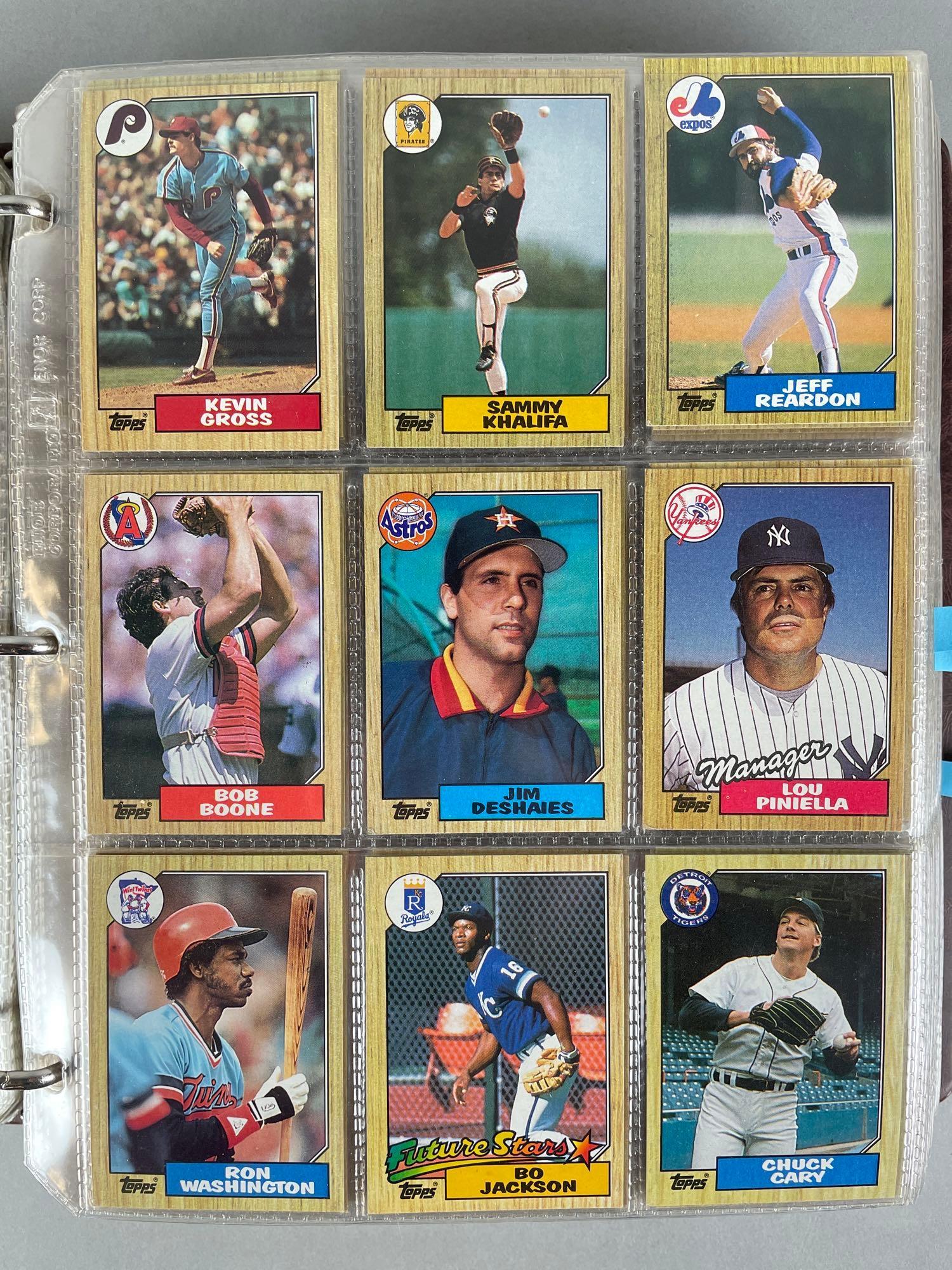 1987 Topps and Topps Traded Baseball Sets: Barry Bonds, Bo Jackson, Greg Maddux rookies. Nice sets