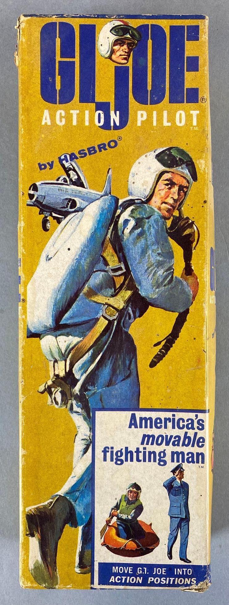 Hasbro G.I. Joe Pilot Action Figure with Original Box: 1964, with Action Pilot box, figure measures 12 1/4 inches tall, box measures 12 X 4 X 2 inches