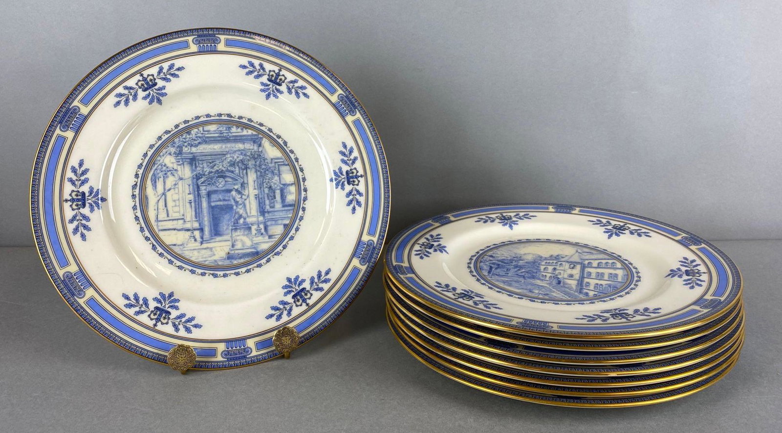 Lenox Columbia University Press Porcelain Plate Set: 8 plates, measures 10 1/2 inch diameter