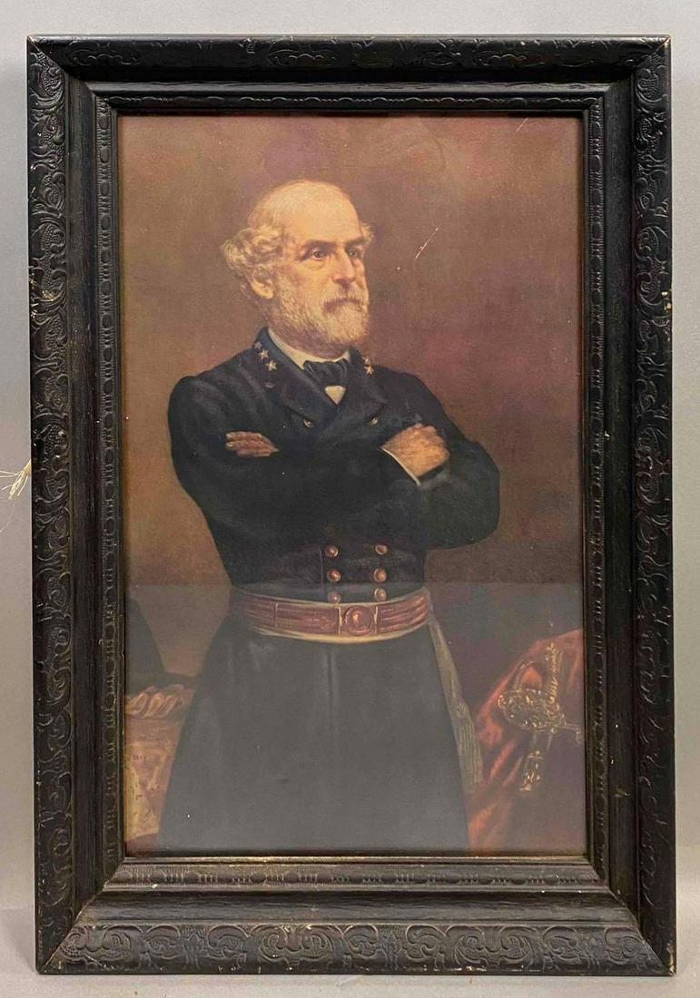 Civil War Confederate General Robert E. Lee Portrait Print: Frame measures 22 x 15 1/4in, Portrait measures 20 x 13in.