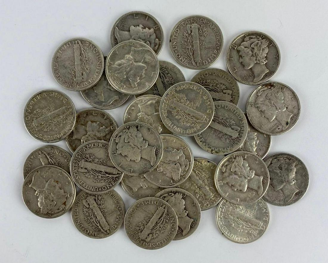 Group of 28 Mercury Silver Dimes (1 of 1)