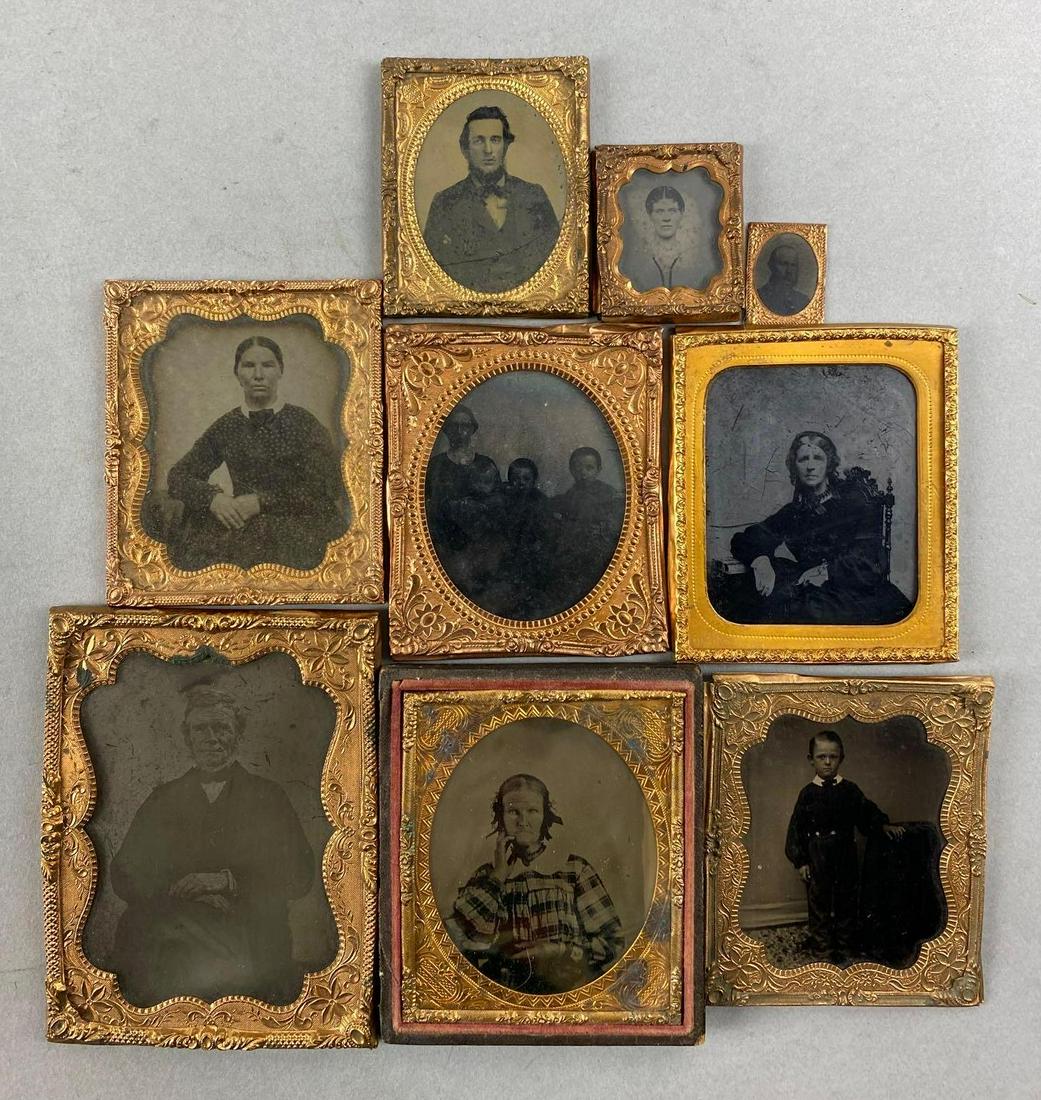 Group of 9 Antique Tin Type Photographs (1 of 4)