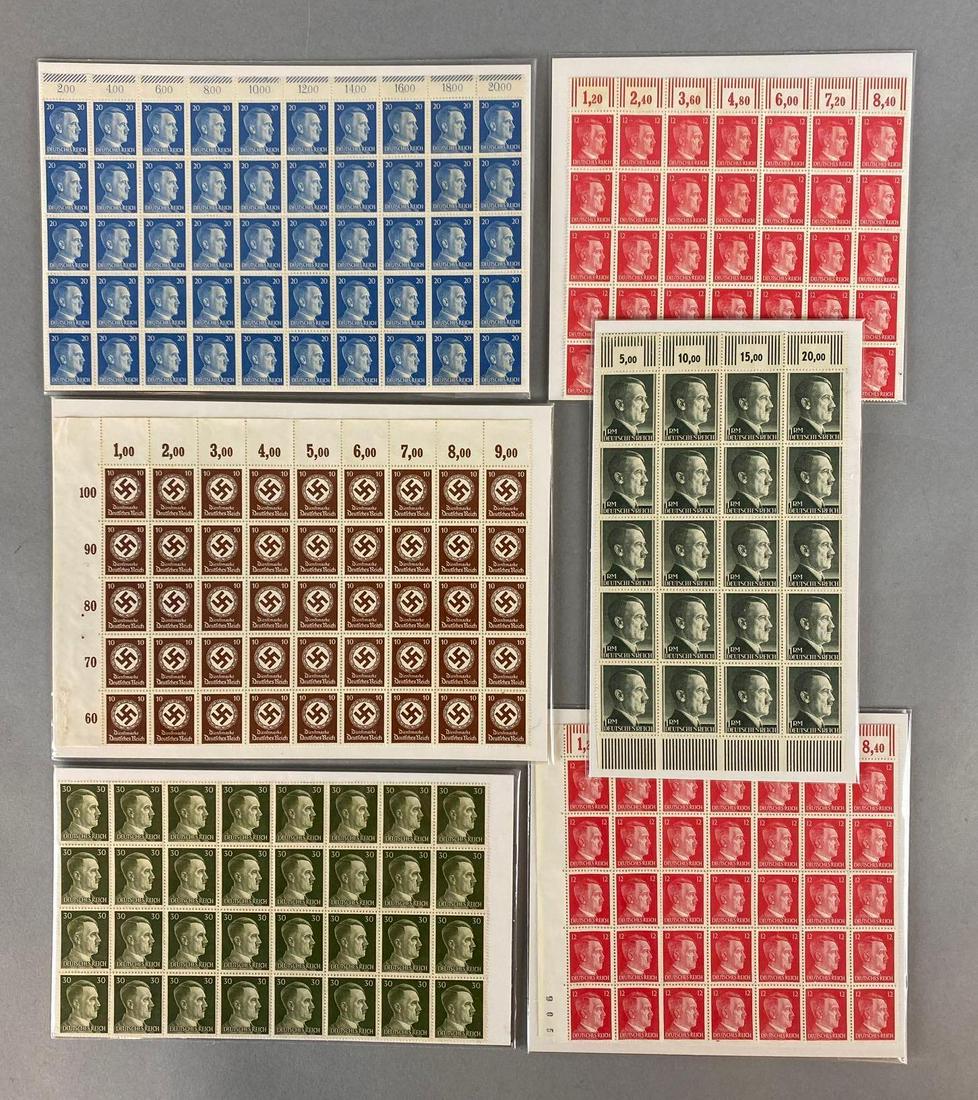 Group of 6 WWII German Stamp Sheets (1 of 4)