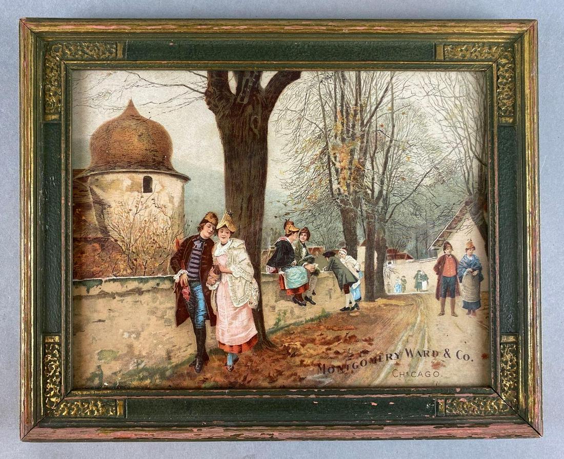 Montgomery Ward Advertising Print: Frame measures 8 3/4 X 10 3/4 inches, print measures 6 3/4 X8 3/4 inches