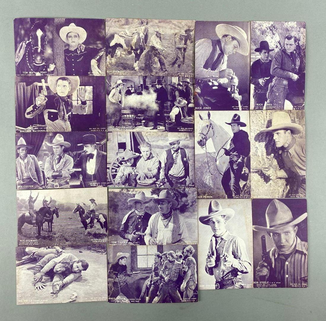 Group of 16 Universal Star Western Movie Actor Arcade Exhibit Cards (1 of 3)