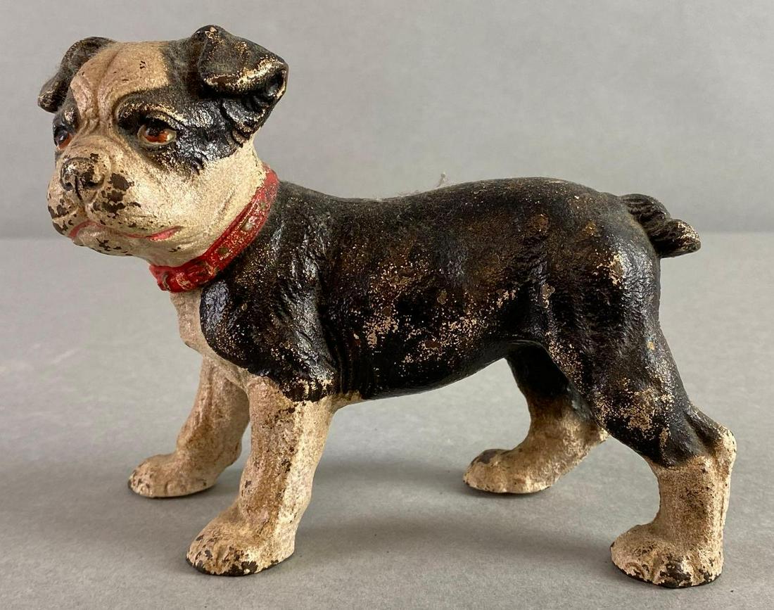 Antique Cast Iron Boston Terrier Puppy Hand Painted  Doorstop (1 of 6)